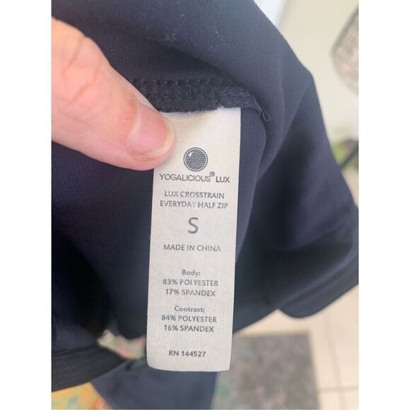 Yogalicious Pullover Navy 1/4 Zip Long Sleeve - Picture 4 of 9